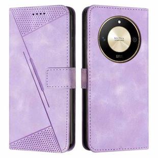 For Honor X50 Dream Triangle Leather Phone Case with Lanyard(Purple)