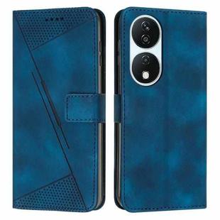 For Honor X7b Dream Triangle Leather Phone Case with Lanyard(Blue)