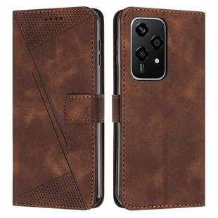 For Honor 200 Lite Global Dream Triangle Leather Phone Case with Lanyard(Brown)