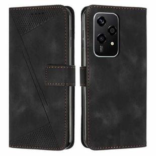 For Honor 200 Lite Global Dream Triangle Leather Phone Case with Lanyard(Black)