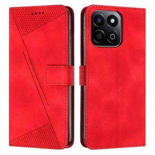 For Honor X7c 4G / 200 Smart  Dream Triangle Leather Phone Case with Lanyard(Red)