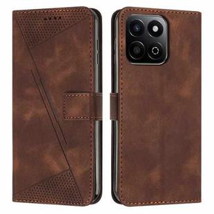 For Honor X7c 4G / 200 Smart  Dream Triangle Leather Phone Case with Lanyard(Brown)