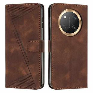 For Honor X9c Dream Triangle Leather Phone Case with Lanyard(Brown)