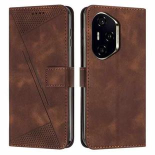 For Honor 300 Pro / 300 Ultra Dream Triangle Leather Phone Case with Lanyard(Brown)