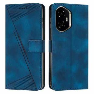 For Honor 300 Dream Triangle Leather Phone Case with Lanyard(Blue)