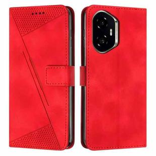 For Honor 300 Dream Triangle Leather Phone Case with Lanyard(Red)