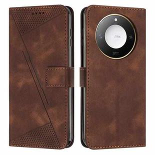 For Honor X60 / X9c Smart Dream Triangle Leather Phone Case with Lanyard(Brown)