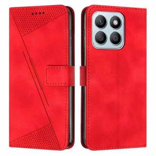For Honor X8c 4G Dream Triangle Leather Phone Case with Lanyard(Red)