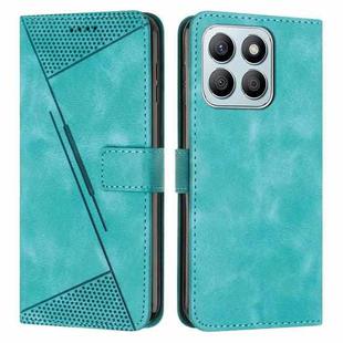 For Honor X8c 4G Dream Triangle Leather Phone Case with Lanyard(Green)