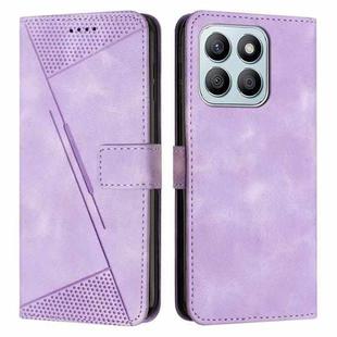 For Honor X8c 4G Dream Triangle Leather Phone Case with Lanyard(Purple)
