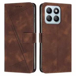 For Honor X8c 4G Dream Triangle Leather Phone Case with Lanyard(Brown)