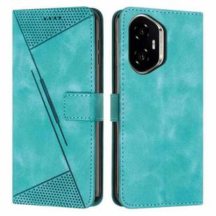 For Honor 400 Dream Triangle Leather Phone Case with Lanyard(Green)