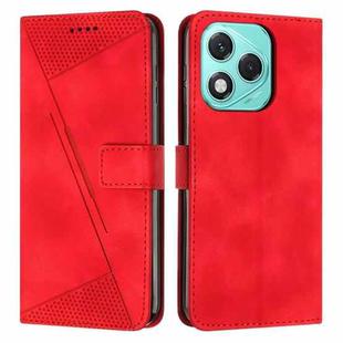 For Honor 400 Lite Dream Triangle Leather Phone Case with Lanyard(Red)