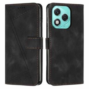 For Honor 400 Lite Dream Triangle Leather Phone Case with Lanyard(Black)