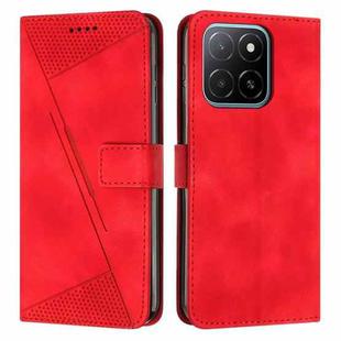 For Honor X6c 4G Dream Triangle Leather Phone Case with Lanyard(Red)