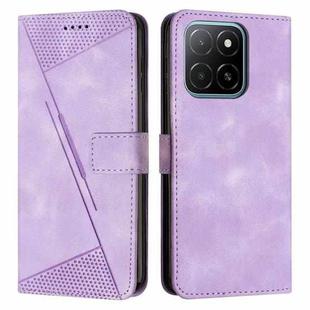 For Honor X6c 4G Dream Triangle Leather Phone Case with Lanyard(Purple)