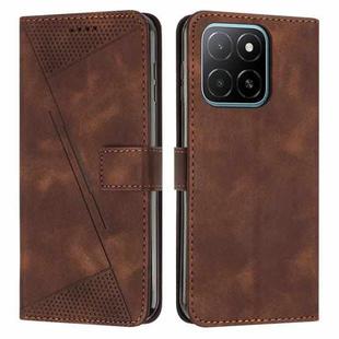 For Honor X6c 4G Dream Triangle Leather Phone Case with Lanyard(Brown)