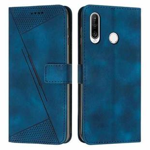 For Huawei P30 Lite Dream Triangle Leather Phone Case with Lanyard(Blue)