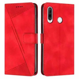 For Huawei P30 Lite Dream Triangle Leather Phone Case with Lanyard(Red)