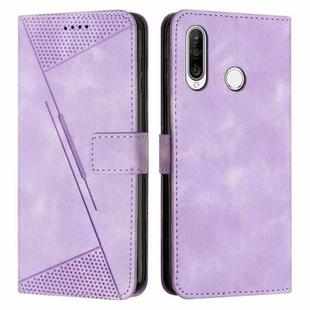 For Huawei P30 Lite Dream Triangle Leather Phone Case with Lanyard(Purple)