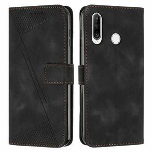 For Huawei P30 Lite Dream Triangle Leather Phone Case with Lanyard(Black)