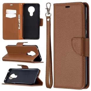 For Nokia 5.3 Litchi Texture Pure Color Horizontal Flip Leather Case with Holder & Card Slots & Wallet & Lanyard(Brown)
