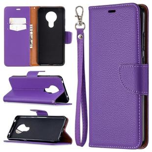 For Nokia 5.3 Litchi Texture Pure Color Horizontal Flip Leather Case with Holder & Card Slots & Wallet & Lanyard(Purple)