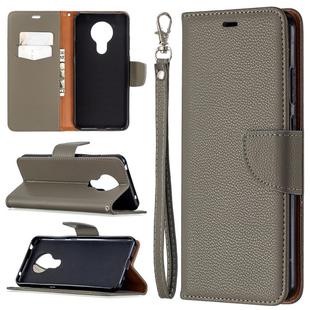 For Nokia 5.3 Litchi Texture Pure Color Horizontal Flip Leather Case with Holder & Card Slots & Wallet & Lanyard(Grey)