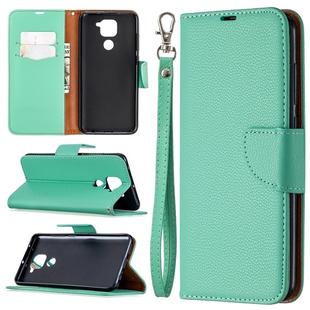 For Xiaomi Redmi Note 9 Litchi Texture Pure Color Horizontal Flip Leather Case with Holder & Card Slots & Wallet & Lanyard(Green)