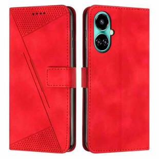 For Tecno Camon 19 / 19 Pro Dream Triangle Leather Phone Case with Lanyard(Red)