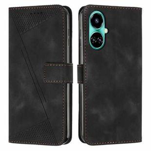 For Tecno Camon 19 / 19 Pro Dream Triangle Leather Phone Case with Lanyard(Black)