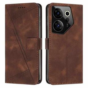 For Tecno Camon 20 Premier Dream Triangle Leather Phone Case with Lanyard(Brown)