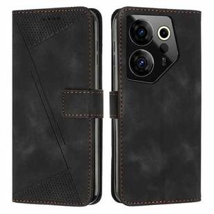 For Tecno Camon 20 Premier Dream Triangle Leather Phone Case with Lanyard(Black)