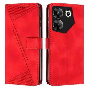 For Tecno Camon 20 Pro 5G Dream Triangle Leather Phone Case with Lanyard(Red)