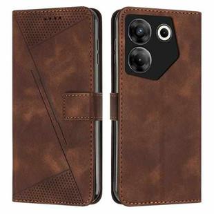 For Tecno Camon 20 Pro 5G Dream Triangle Leather Phone Case with Lanyard(Brown)