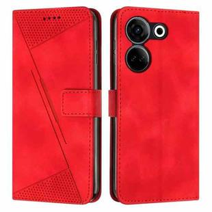 For Tecno Camon 20 / 20 Pro 4G Dream Triangle Leather Phone Case with Lanyard(Red)