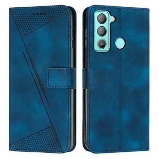 For Tecno Pop 5 LTE Dream Triangle Leather Phone Case with Lanyard(Blue)