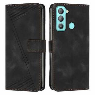 For Tecno Pop 5 LTE Dream Triangle Leather Phone Case with Lanyard(Black)