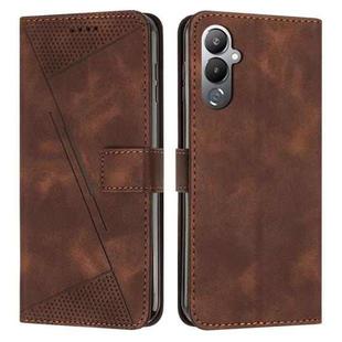 For Tecno Pova 4 Dream Triangle Leather Phone Case with Lanyard(Brown)