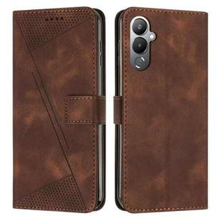 For Tecno Pova 4 Pro Dream Triangle Leather Phone Case with Lanyard(Brown)
