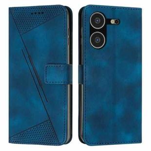 For Tecno Pova 5 Dream Triangle Leather Phone Case with Lanyard(Blue)