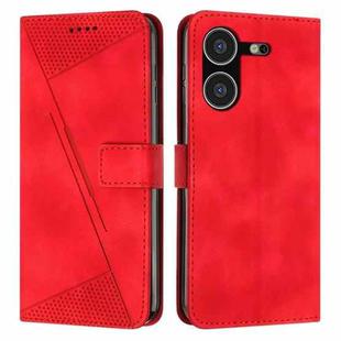 For Tecno Pova 5 Dream Triangle Leather Phone Case with Lanyard(Red)