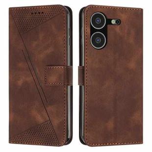 For Tecno Pova 5 Dream Triangle Leather Phone Case with Lanyard(Brown)