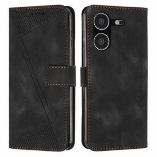 For Tecno Pova 5 Dream Triangle Leather Phone Case with Lanyard(Black)