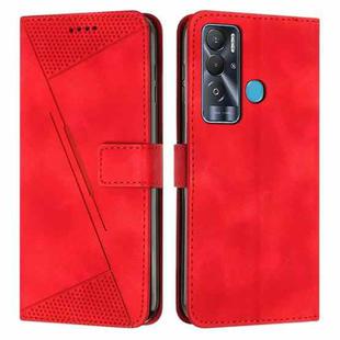 For Tecno Pova Neo Dream Triangle Leather Phone Case with Lanyard(Red)