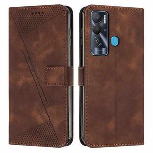 For Tecno Pova Neo Dream Triangle Leather Phone Case with Lanyard(Brown)