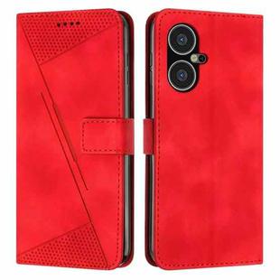 For Tecno Pova Neo 3 Dream Triangle Leather Phone Case with Lanyard(Red)