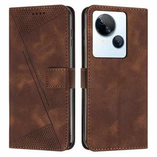 For Tecno Spark 10 5G Dream Triangle Leather Phone Case with Lanyard(Brown)