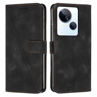 For Tecno Spark 10 5G Dream Triangle Leather Phone Case with Lanyard(Black)