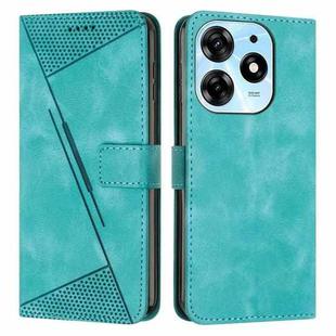 For Tecno Spark 10 Pro Dream Triangle Leather Phone Case with Lanyard(Green)